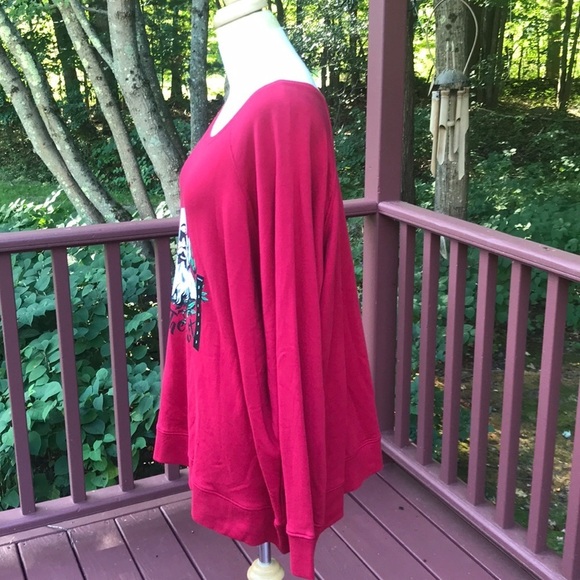 NWT! TORRID Size 3X red fleece lined Christmas Top - Picture 3 of 9